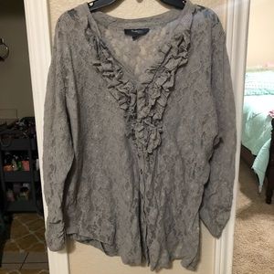 Grey laced blouse